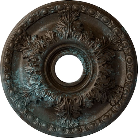 Ekena Millwork Granada Ceiling Medallion (Canopies up to 6 5/8"), 18"OD x 3 1/2"ID x 2 1/2"P, Bronze Blue Patina CM18GABBS